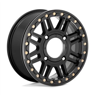 KMC | KS250 CAGE BEADLOCK 15x6.0 ET38 - SATIN BLACK W/ GLOSS BLACK RING
