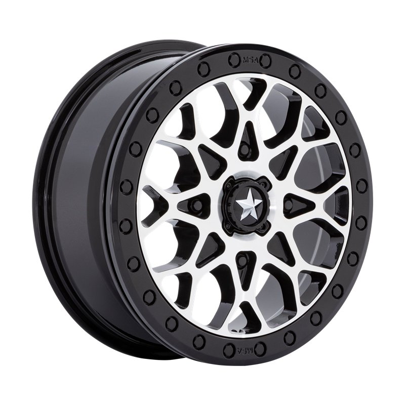 MSA Offroad | M48 PORTAL BEADLOCK 15x6.0 ET38 - GLOSS BLACK MACHINED W GB RING