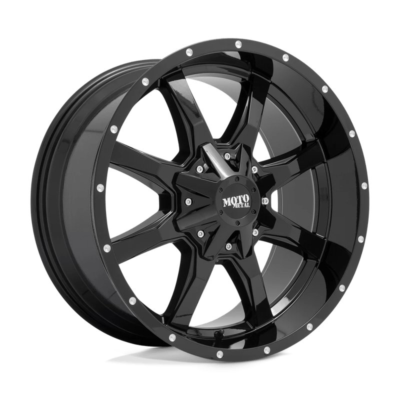 Moto Metal | MO970 16x8.0 ET0 - GLOSS BLACK W/ MILLED LIP