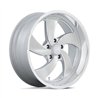 US Mag | U134 DESPERADO 20x9.5 ET1 - SILVER BRUSHED FACE MILLED DIAMOND CUT LIP