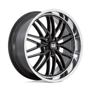 US Mag | U138 SANTA CRUZ 22x9.0 ET15 - GLOSS BLACK W/ DIAMOND CUT LIP