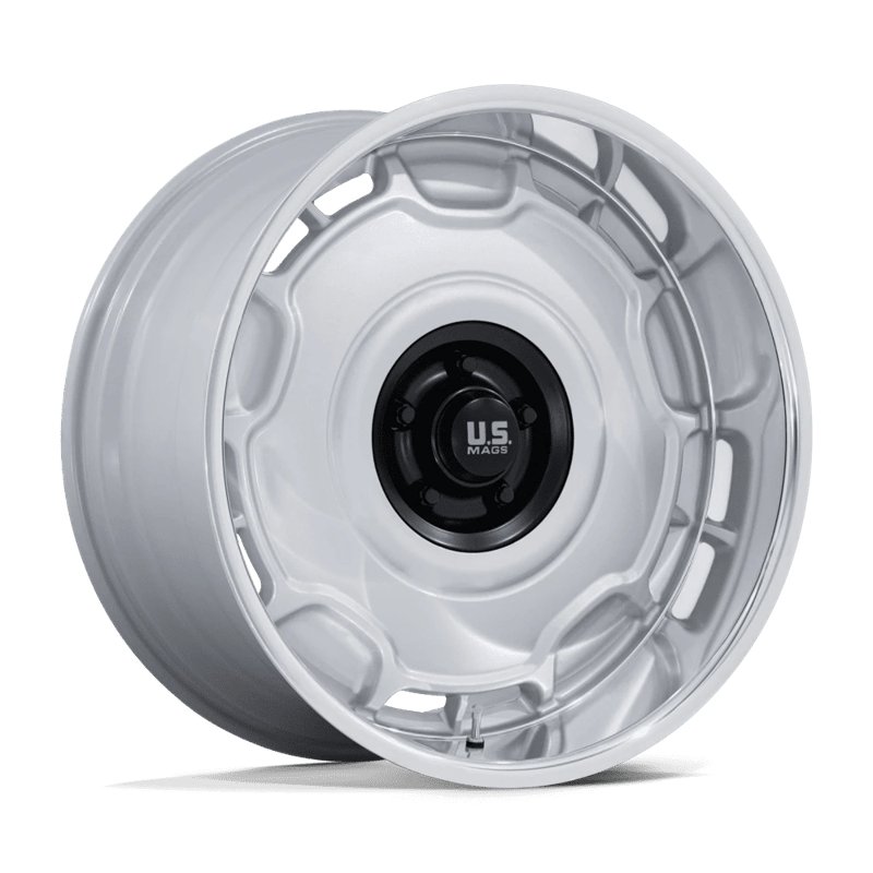 US Mag | UC146 ARLINGTON 22x10.5 ET12 - SILVER MATTE-BLACK CENTER W/ DIAMOND CUT-LIP