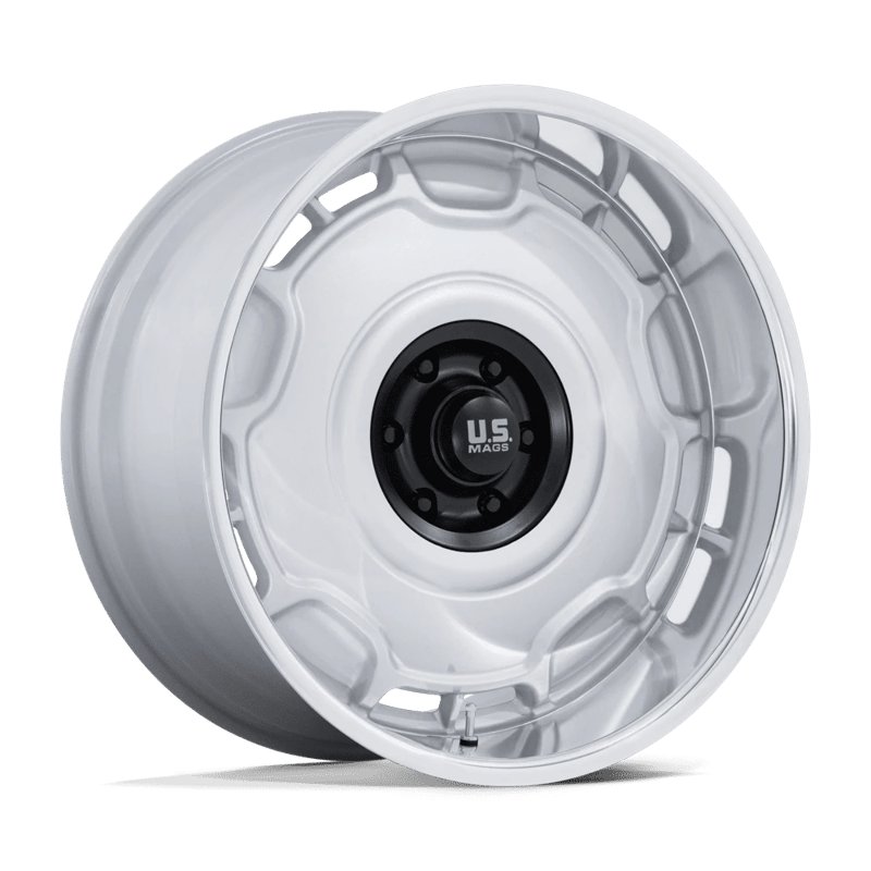US Mag | UC146 ARLINGTON 22x10.5 ET0 - SILVER MATTE-BLACK CENTER W/ DIAMOND CUT-LIP