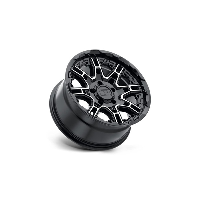 Level 8 | SLINGSHOT 16x8.5 ET10 - GLOSS BLACK W/ MACHINED FACE