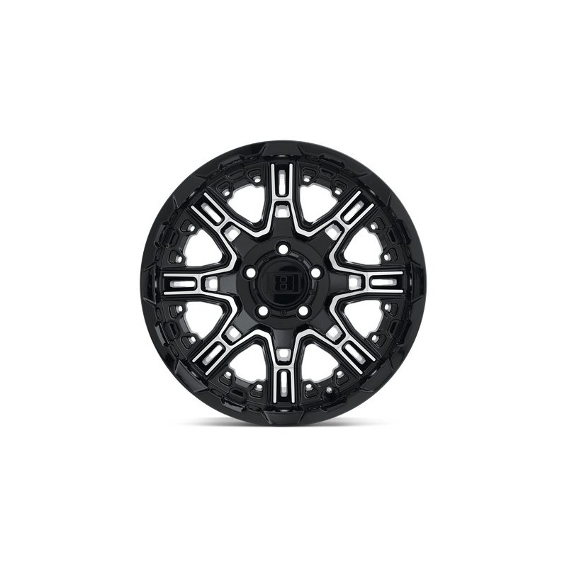 Level 8 | SLINGSHOT 16x8.5 ET10 - GLOSS BLACK W/ MACHINED FACE