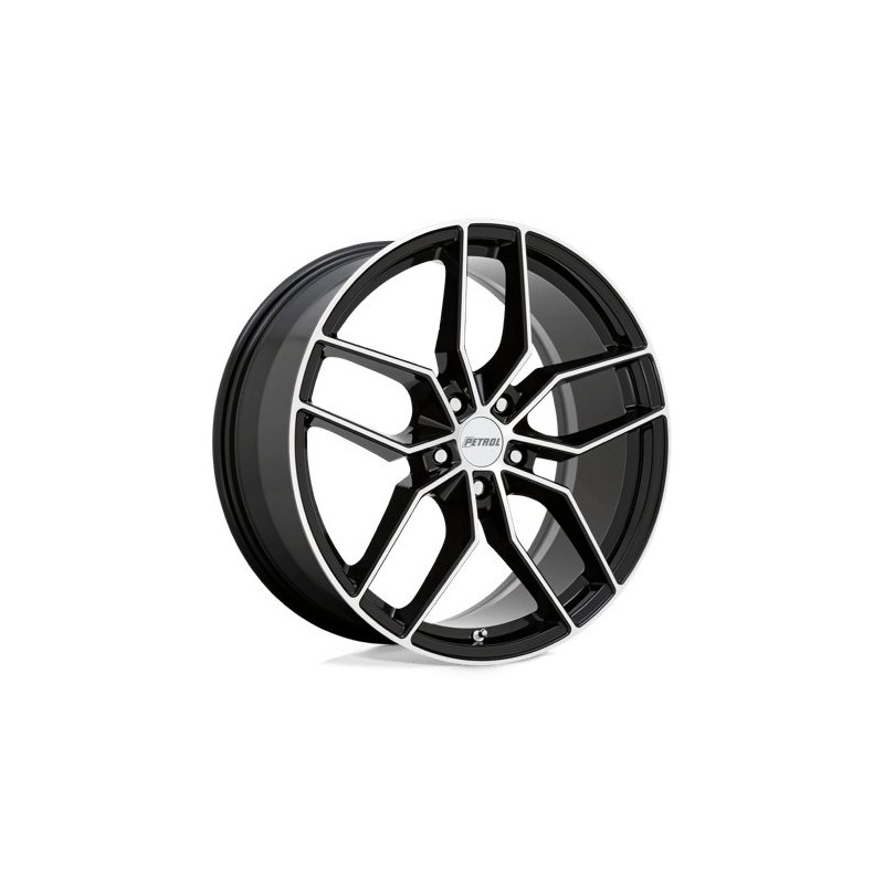Petrol | P5C 17x8.0 ET40 - GLOSS BLACK W/ MACHINED FACE