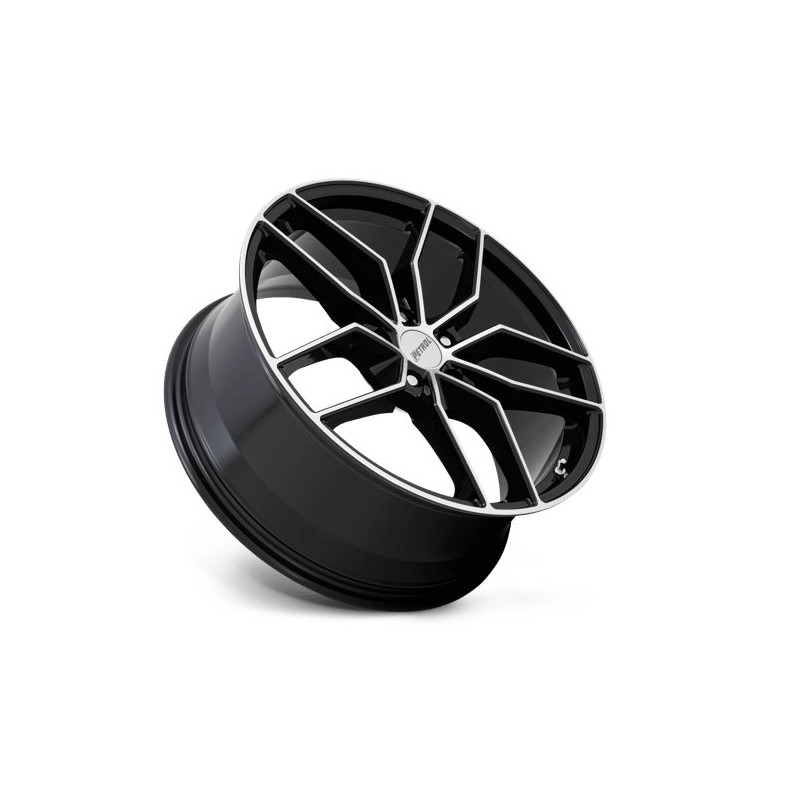 Petrol | P5C 17x8.0 ET40 - GLOSS BLACK W/ MACHINED FACE