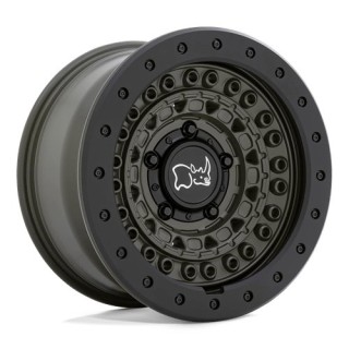 Black Rhino Hard Alloys | BARRICADE 17x8.5 ET-18 - OLIVE DRAB GREEN W/ BLACK ROCK GUARD