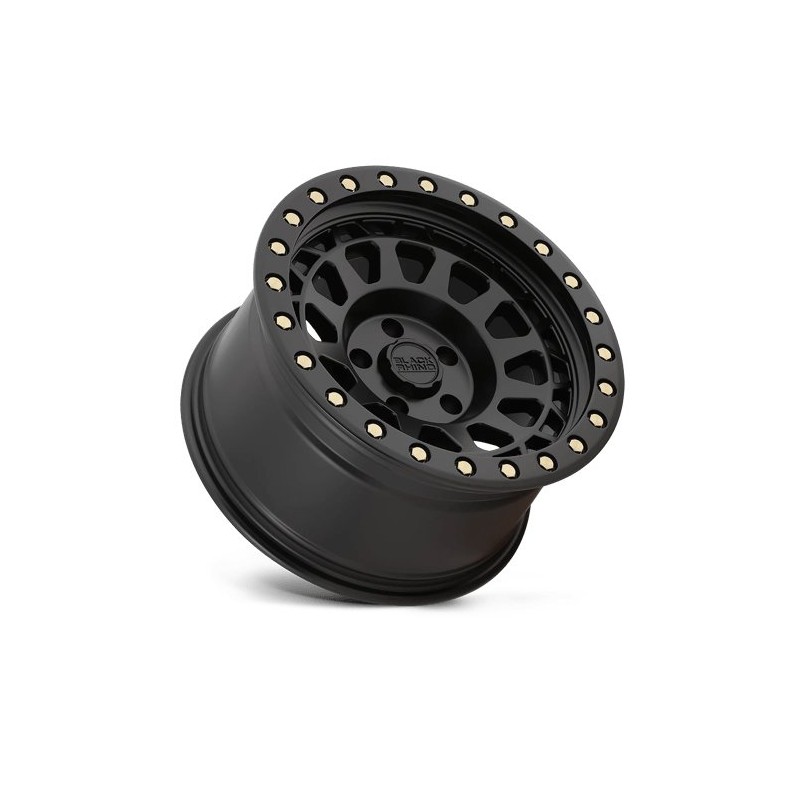 Black Rhino Hard Alloys | PRIMM 17x9.0 ET0 - MATTE BLACK WITH BRASS BOLTS