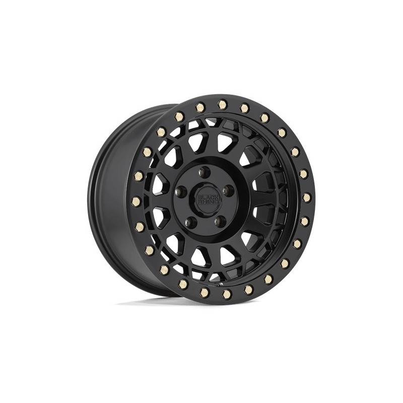 Black Rhino Hard Alloys | PRIMM 17x9.0 ET0 - MATTE BLACK WITH BRASS BOLTS