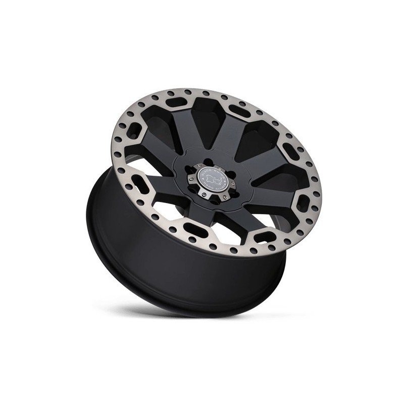 Black Rhino Hard Alloys | WARLORD 17x9.0 ET-12 - MATTE BLACK W/ MACHINED DARK TINT