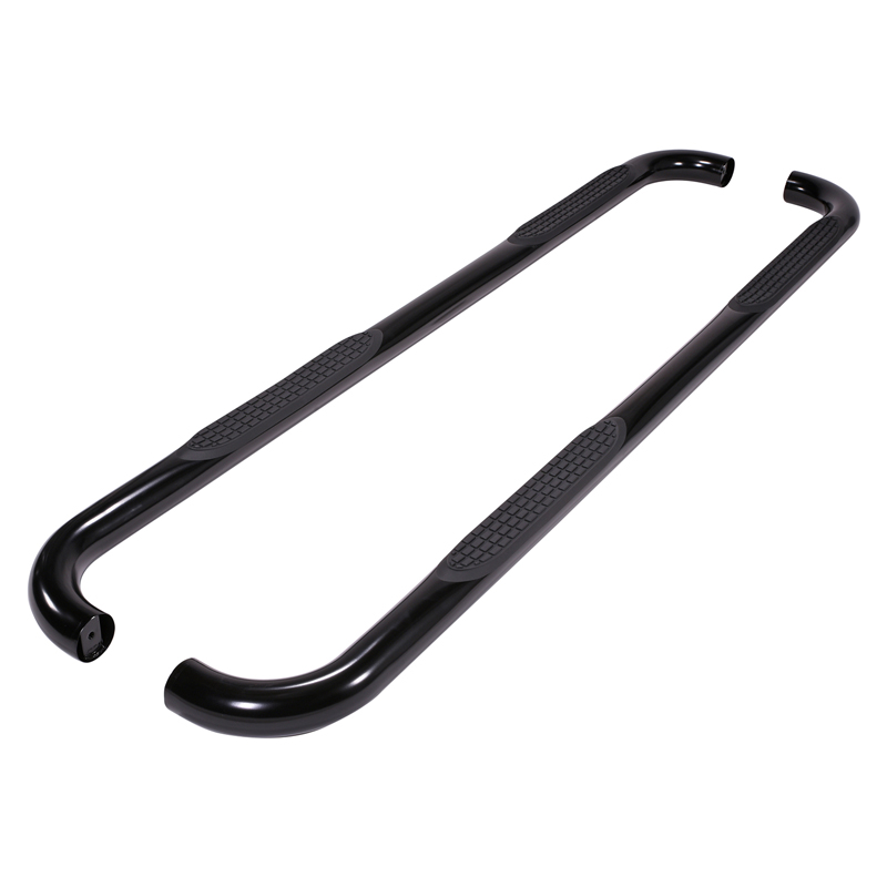 TrailFX | 3 Inch Round Bent Black Steel - F-150 4.2L / 4.6L / 5.4L 2004-2008 TrailFX Step Bars