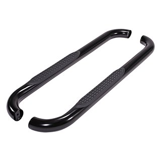 TrailFX | 3 Inch Round Bent Black Steel - Wrangler (JK) 3.6L / 3.8L 2007-2018 TrailFX Step Bars