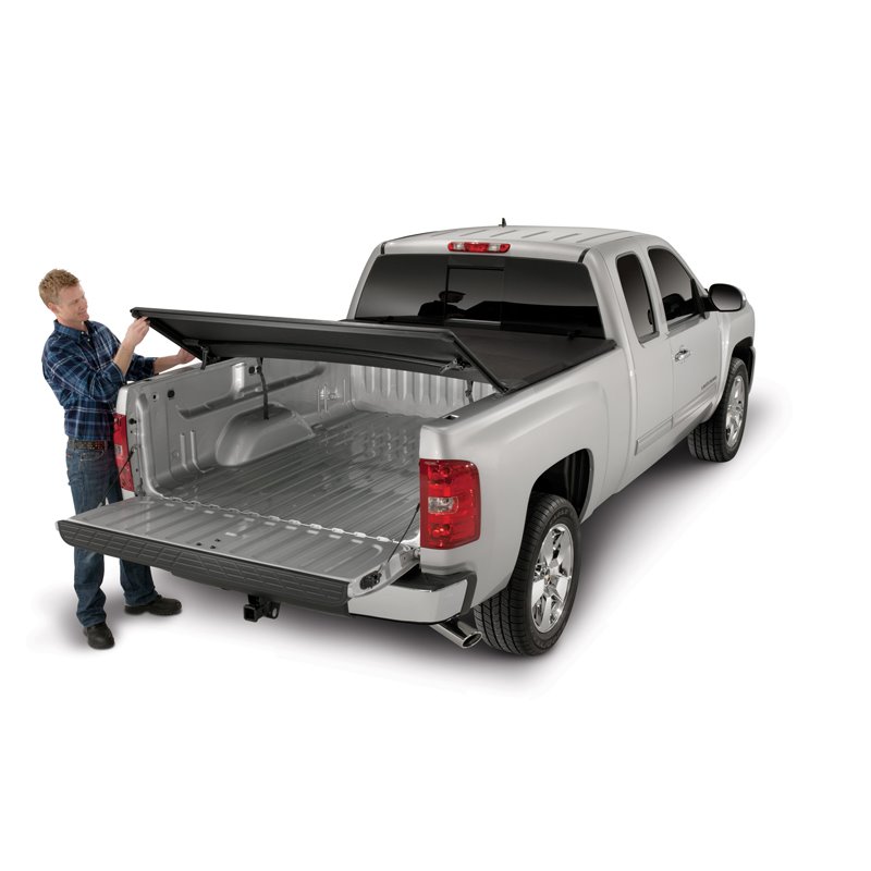 TrailFX | Soft Tri-Fold Black Vinyl Alum Rails - Chevrolet / GMC 2014-2019