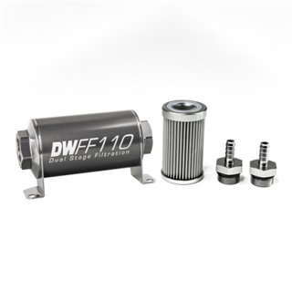 DeatschWerks | 5/16 in, 10 micron, 110mm In-line fuel filter kit