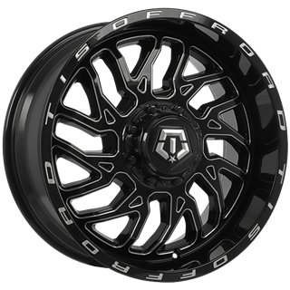TIS Wheels | 544 22x10.0 ET-19 - Gloss Black - Milled Edge
