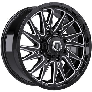 TIS Wheels | 547 22x12.0 ET-44 - Gloss Black - Milled Edge