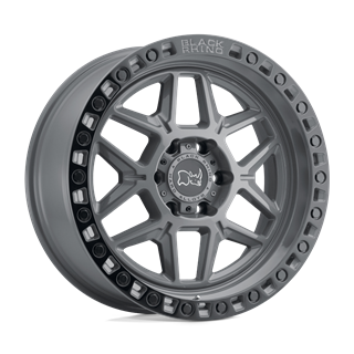 Black Rhino Hard Alloys | KELSO 20x9.0 ET12 - BATTLESHIP GRAY W/ BLACK RING