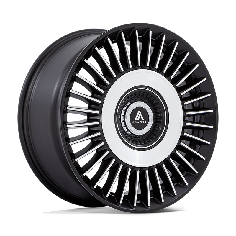 Asanti Black | AB040 TIARA 22x10.5 ET18 - SATIN BLACK BRIGHT MACH FACE