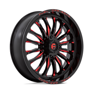 Fuel Off-Road | D822 ARC UTV 22x7.0 ET13 - GLOSS BLACK MILLED RED