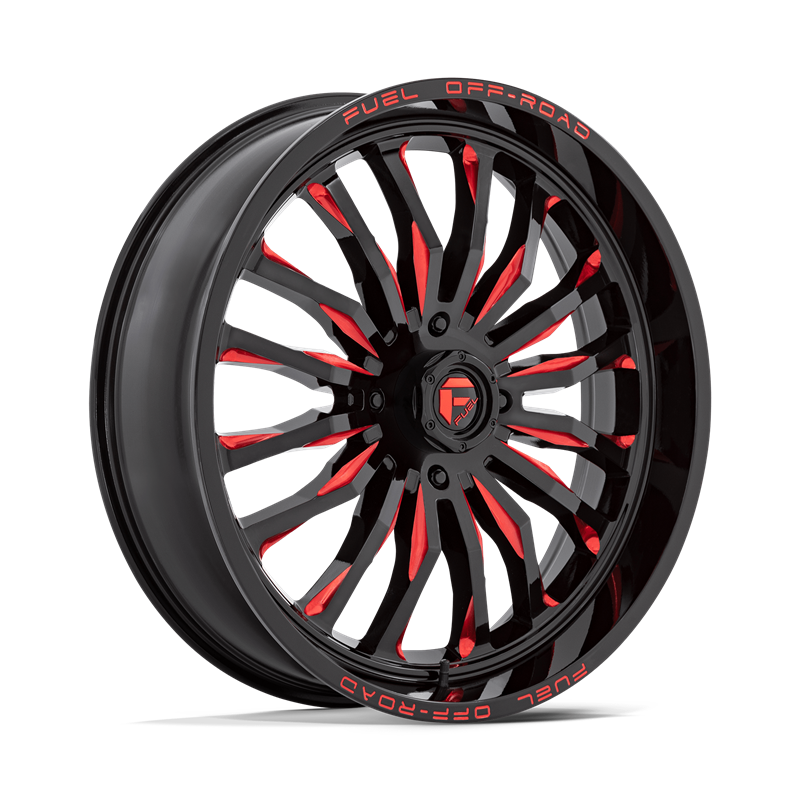 Fuel Off-Road | D822 ARC UTV 24x7.0 ET13 - GLOSS BLACK MILLED RED