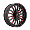 Fuel Off-Road | D822 ARC UTV 24x7.0 ET13 - GLOSS BLACK MILLED RED