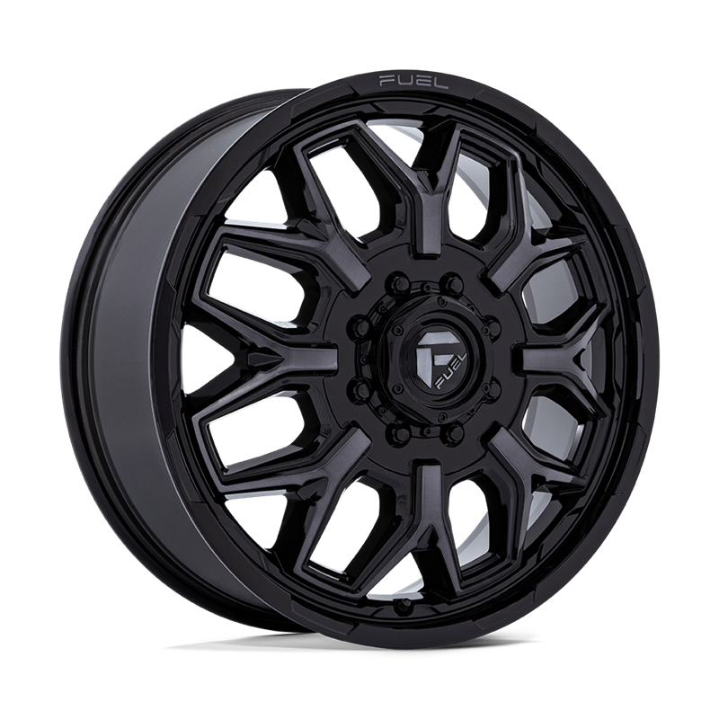 Fuel Off-Road | D875 FLUX DUALLY 20x8.25 ET104 - GLOSS BLACK BRUSH-FC GRAY TINT