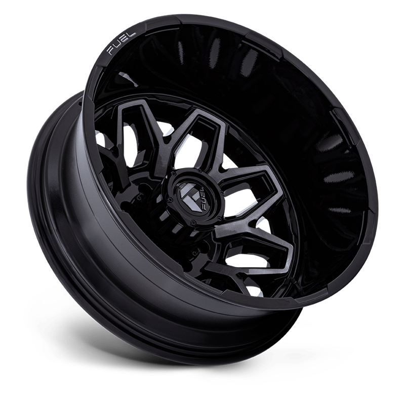Fuel Off-Road | D875 FLUX DUALLY 20x8.25 ET-227 - GLOSS BLACK BRUSH-FC GRAY TINT