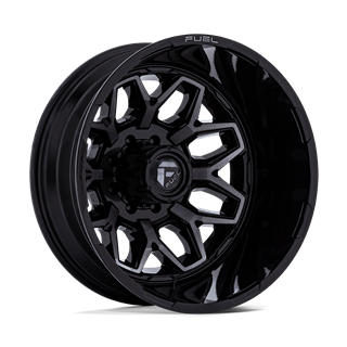 Fuel Off-Road | D875 FLUX DUALLY 22x8.25 ET-201 - GLOSS BLACK BRUSH-FC GRAY TINT