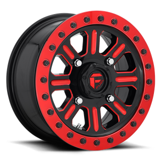Fuel Off-Road | D911 HARDLINE BEADLOCK 15x10.0 ET25 - GLOSS BLACK RED TINTED CLEAR