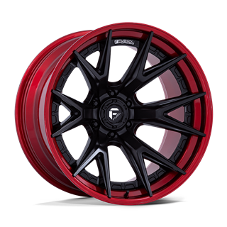 Fuel Off-Road | FC402 CATALYST 18x9.0 ET1 - MATTE BLACK W/ CANDY RED LIP