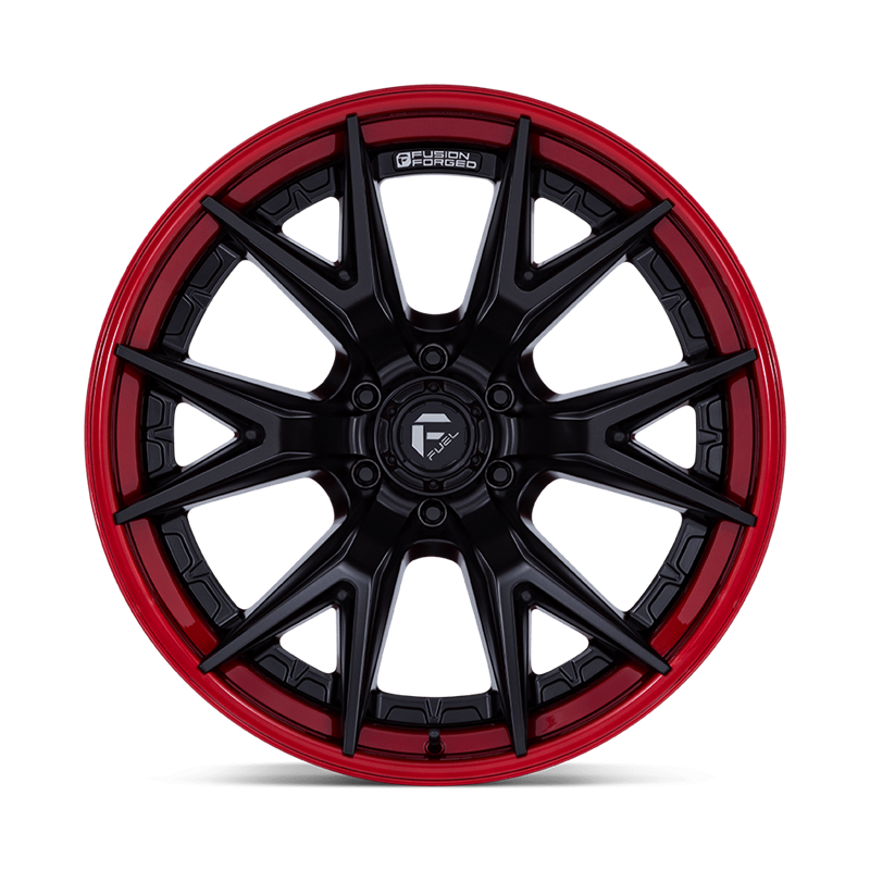 Fuel Off-Road | FC402 CATALYST 20x9.0 ET20 - MATTE BLACK W/ CANDY RED LIP