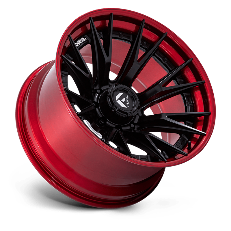Fuel Off-Road | FC402 CATALYST 20x9.0 ET1 - MATTE BLACK W/ CANDY RED LIP