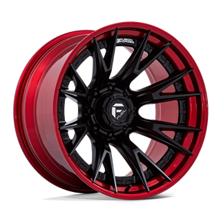 Fuel Off-Road | FC402 CATALYST 22x10.0 ET-18 - MATTE BLACK W/ CANDY RED LIP