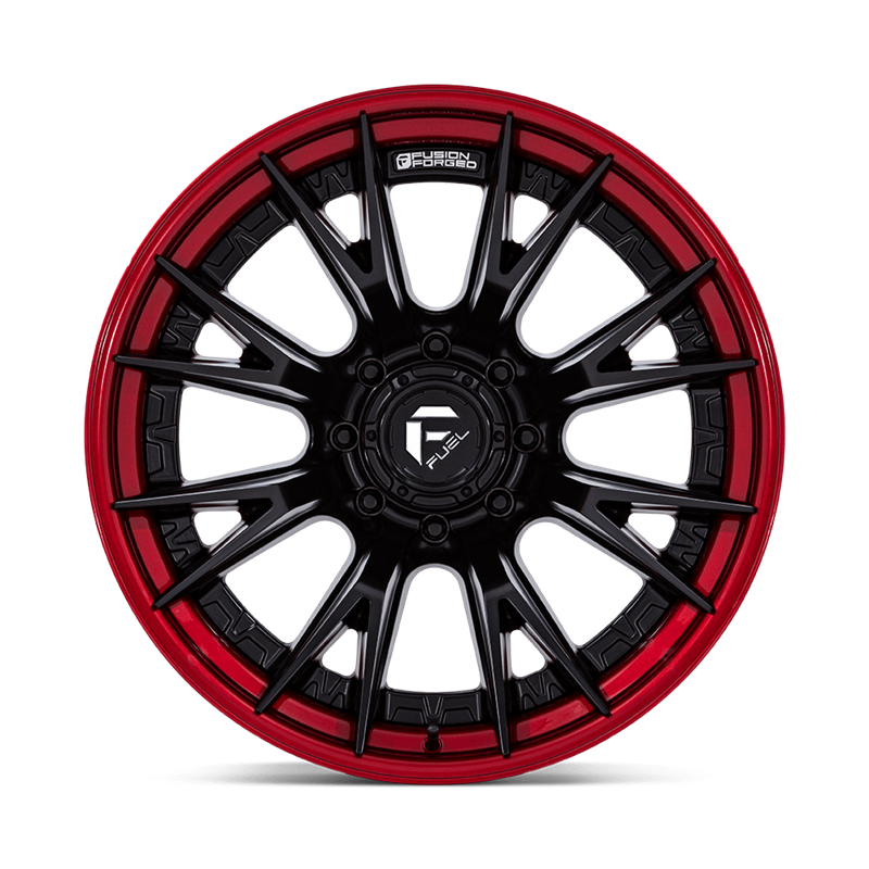 Fuel Off-Road | FC402 CATALYST 22x12.0 ET-44 - MATTE BLACK W/ CANDY RED LIP