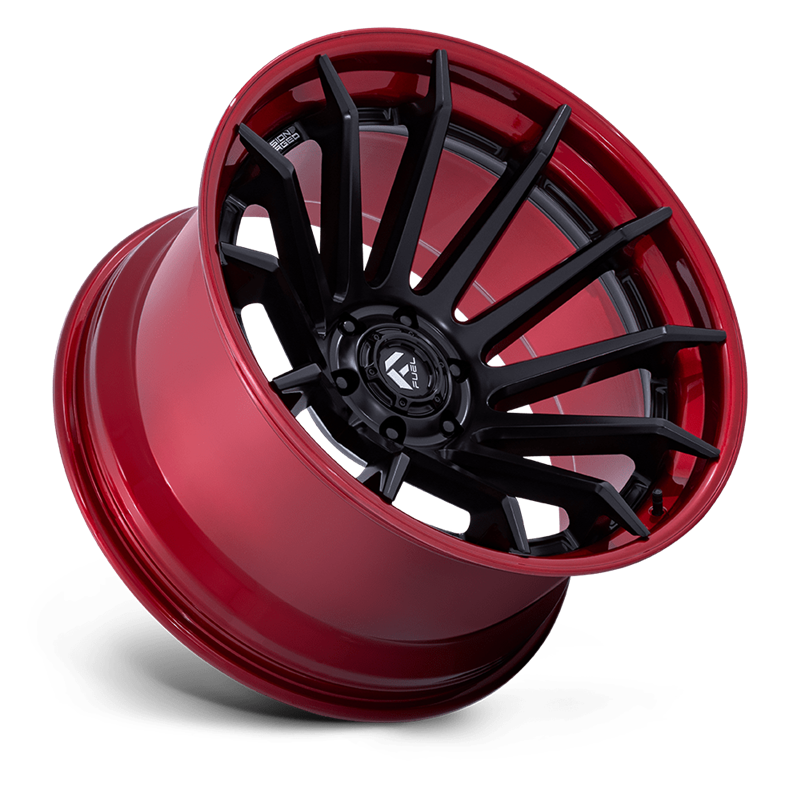 Fuel Off-Road | FC403 BURN 20x9.0 ET1 - MATTE BLACK W/ CANDY RED LIP