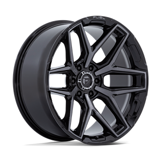 Fuel Off-Road | FLUX 24x10.0 ET0 - GLOSS BLACK BRUSH FC GRAY DDT