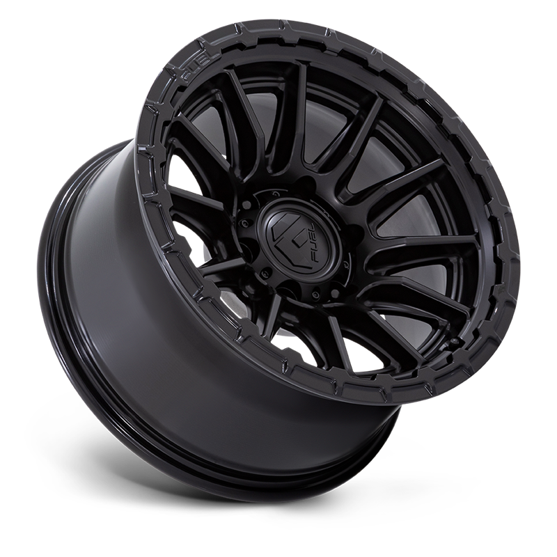 Fuel Off-Road | FC866 PISTON 17x8.5 ET25 - BLACKOUT W/ GLOSS BLACK LIP