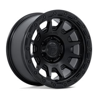 Fuel Off-Road | FC884 FORTRESS 17x9.0 ET-12 - MATTE BLACK W/ GLOSS BLACK LIP
