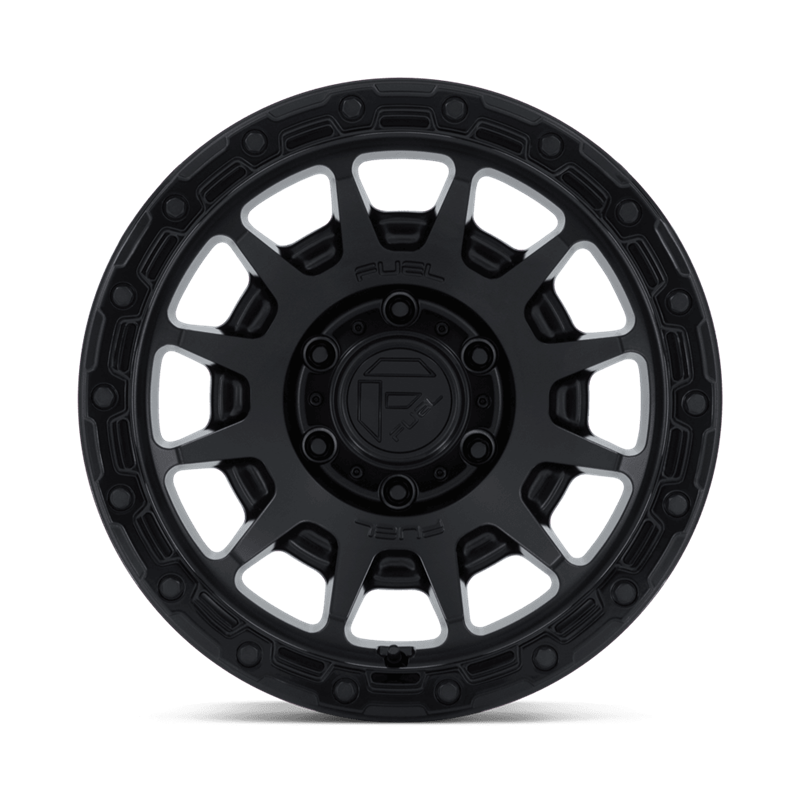 Fuel Off-Road | FC884 FORTRESS 18x9.0 ET20 - MATTE BLACK W/ GLOSS BLACK LIP