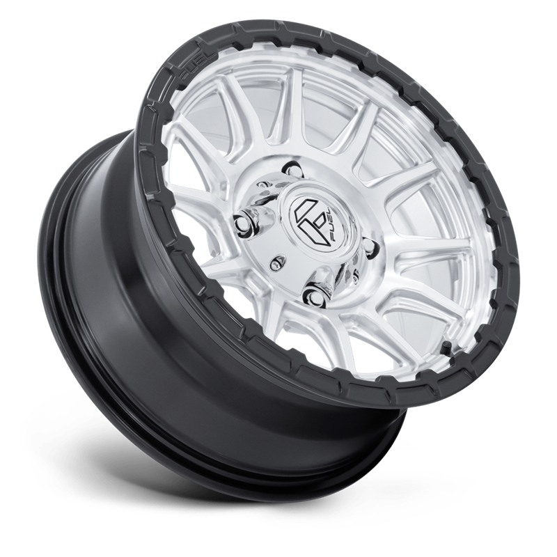 Fuel Off-Road | FV866 PISTON UTV 15x7.0 ET38 - HYPER SILVER MACHINED FACE MATTE BLACK LIP