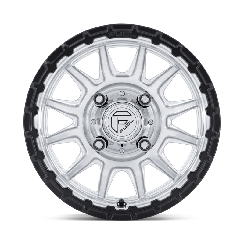 Fuel Off-Road | FV866 PISTON UTV 15x7.0 ET38 - HYPER SILVER MACHINED FACE MATTE BLACK LIP