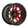 KMC | KM540 RECON 17x9.0 ET-12 - GLOSS BLACK MACHINED W/ RED TINT