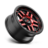 KMC | KM540 RECON 17x9.0 ET-12 - GLOSS BLACK MACHINED W/ RED TINT