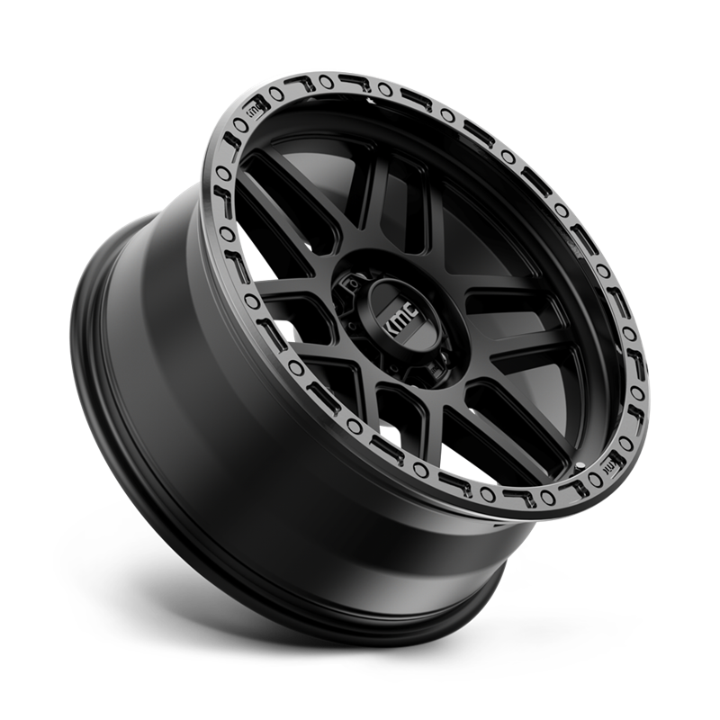 KMC | KM544 MESA 20x9.0 ET0 - SATIN BLACK W/ GLOSS BLACK LIP