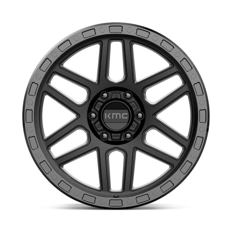 KMC | KM544 MESA 20x9.0 ET0 - SATIN BLACK W/ GLOSS BLACK LIP