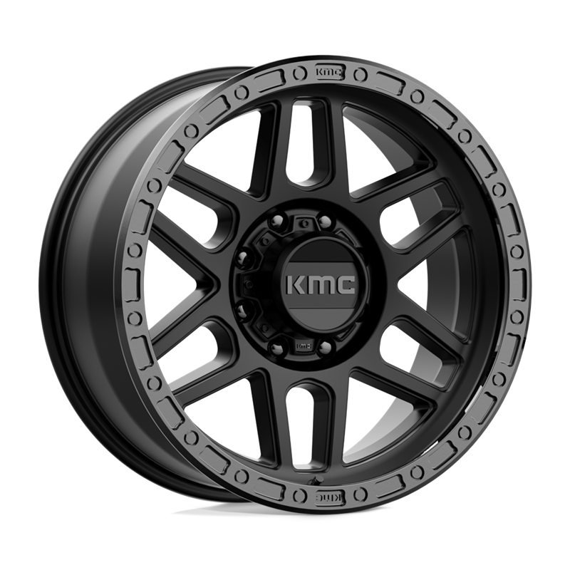 KMC | KM544 MESA 20x9.0 ET0 - SATIN BLACK W/ GLOSS BLACK LIP