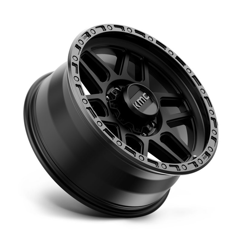 KMC | KM544 MESA 20x9.0 ET0 - SATIN BLACK W/ GLOSS BLACK LIP