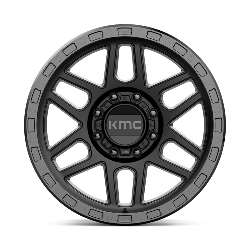 KMC | KM544 MESA 20x9.0 ET0 - SATIN BLACK W/ GLOSS BLACK LIP