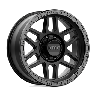 KMC | KM544 MESA 20x9.0 ET0 - SATIN BLACK W/ GLOSS BLACK LIP